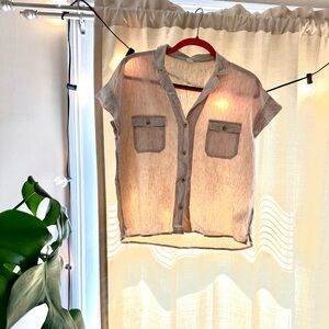 Old Navy Linen Pocket Tee